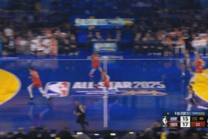 有点吓人！加兰快攻看到文班追防 扭身拉出三分线外重新组织