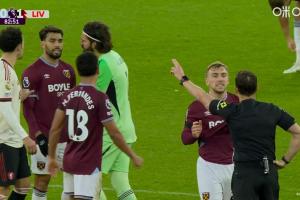 卫报：西汉姆联计划位帕奎塔提供心理支持，不打算因染红处罚他