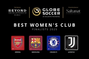 环足奖2025年最佳女足俱乐部候选：阿森纳、巴萨、切尔西、尤文