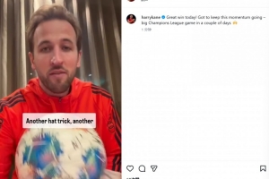 替补戴帽！凯恩社媒发视频纪念：让我们将当前势头延续到欧冠