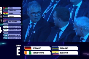 世界杯抽签E组：德国、库拉索、科特迪瓦、厄瓜多尔！